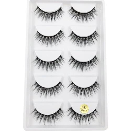Flash Girl 5D-W17 5 pairs 5d mink natural false eyelashes