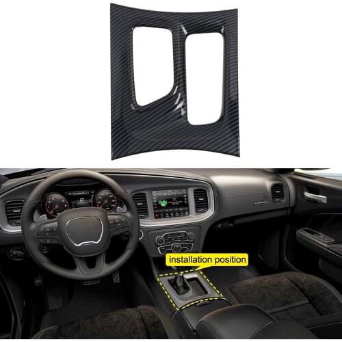 LHD! Car Accessories for Dodge Charger 2015-2020 ABS Carbon Fiber Interior Gear Shift Panel Cover Trim 1pc