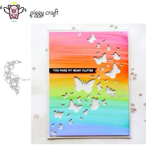 Piggy Craft metal cutting dies cut die mold Butterfly group strip Scrapbook paper craft knife mould blade punch stencils dies