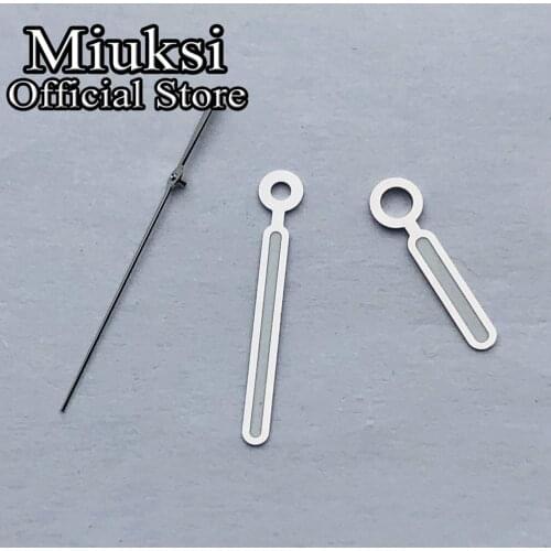 Miuksi silver watch hands green luminous hands fit Miyota 8205 8215 821A Mingzhu DG 2813 3804 Seagull 1612 movement