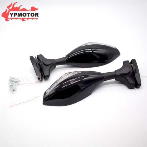Modified Universal Motorcycle Side Rearview Rear View Mirror W/ Turn Signal Light Indicator For Honda SUZUKI YAMAHA KAWASAKI
