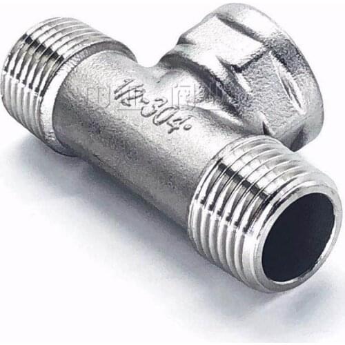 Male+Female+male Threaded 3 Way Tee T Pipe Fitting 3/8"1/2" 3/4" 1" BSP Threaded SS304 Stainless Steel