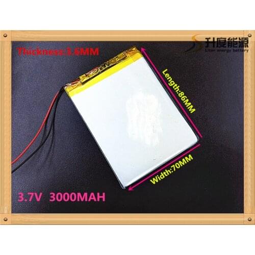 Brand new battery 367086 3.7V 3000mAh Lithium Tablet polymer battery with Protection Board For Tablet PC U25GT Free Ship