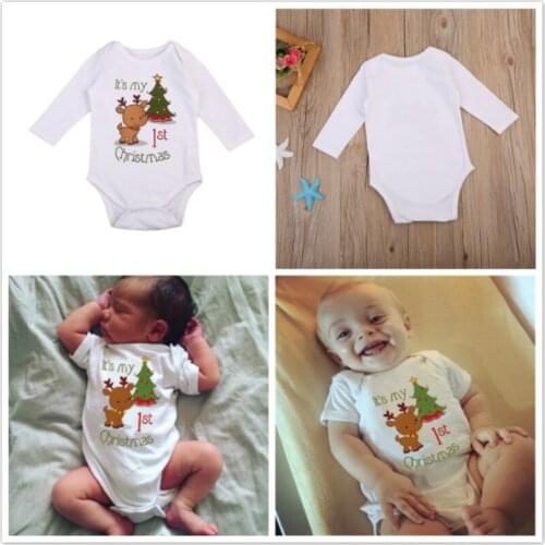 Newborn Its My 1st Chiritmas Baby Clothes Cotton Boy Romper Playsuit Sunsuit Outfits Infant Jumpsuit Girl Summer Spring Costume
