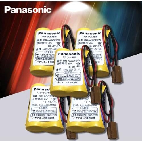 Panasonic Original 20pcs/lot BR-AGCF2W Lithium 6V 2200mAh PLC battery batteries with brown plugs connectors