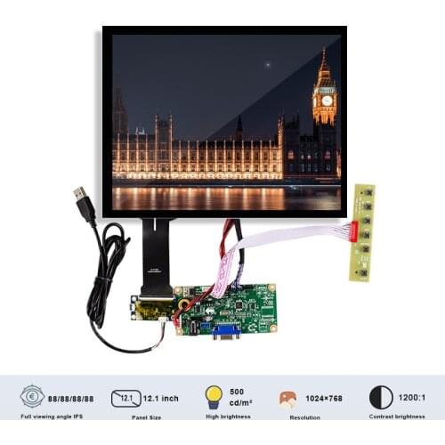 Original BOE EV121X0M-N10 12.1 Inch 1024*768 TFT IPS Touch Lcd Module with H-DMI to Lvds Controller Board