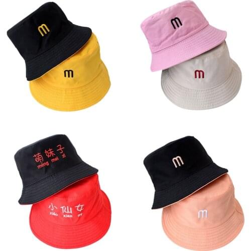 Summer Daisies Bucket Hat Double Sided Smiley Kids Bucket Hats Children Outdoor Travel Panama Fisherman Hat Yellow Bob Cap