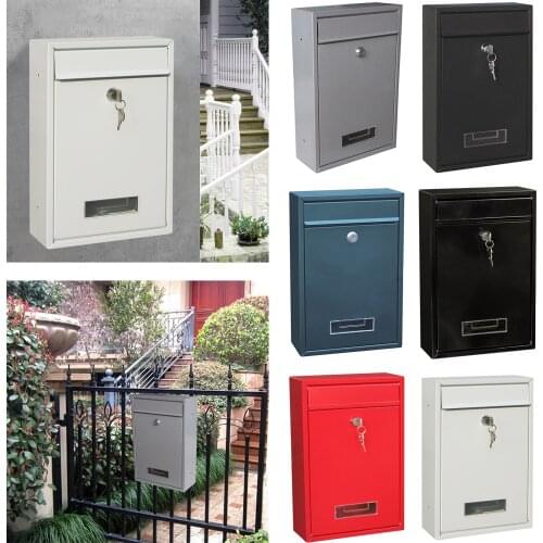 Metal Locking Mailbox Anti-rust Post Mail Secure Rainproof Gate Mail Box
