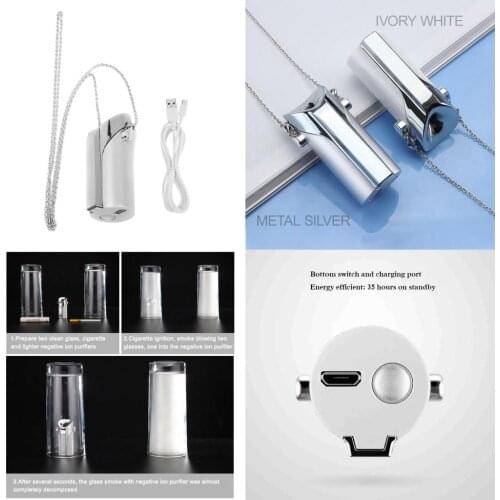 Portable Personal Wearable Hanging Neck Air Purifier Rechargeable Dust Odor