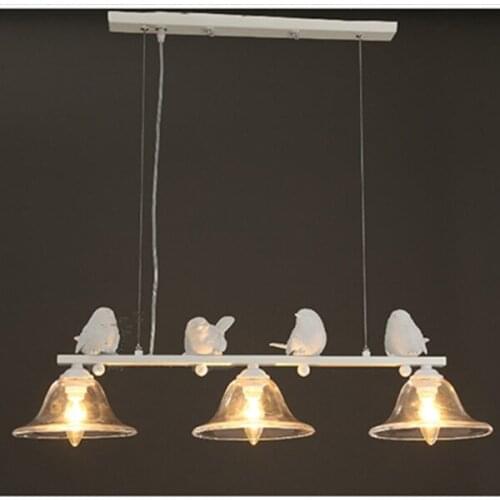 Wonderland White 4 Birds 3 heads Simple Nordic Style Lamp Warm Sweet Pendant Light Lamp Creative Home Design Living Room PL-224
