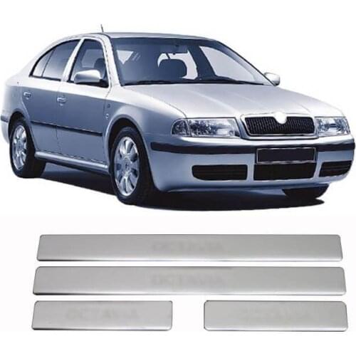 Stainless Steel Car Door Sill Plate Protectors-Door Entry Guards Skoda Octavia II A5 2004 2005 2006 2007 2008 2009 2010 20112013