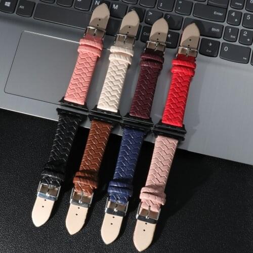 Unisex Leather Fabric Strap For iWatch 12345 Men And Women 38mm 40mm 42mm 44mm Watch Band Soft Watch Accessories Fashionable