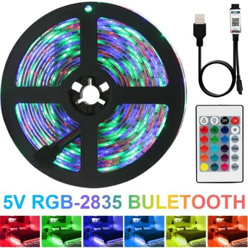 5V DC 3 Key LED Strip Lights TV Background Luces led Decor LED SMD2835 RGB Flexible Tape Diode Bluetooth Remote Control Lighting