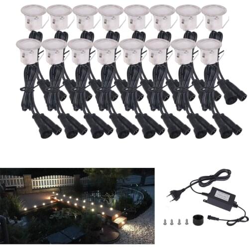 LED Deck Lights Waterproof IP67 Spotlight DC12V Recessed Underground Light EU US UK AU Set Garden Landscape Step Deck Lights