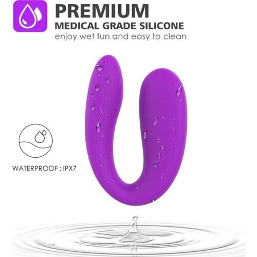 U Type Anal Vibrator G-spot Clit Stimulator Dildo Vibrator Strapon Dual Motor Vibration Massager Adult Sex Toy for Women Couples