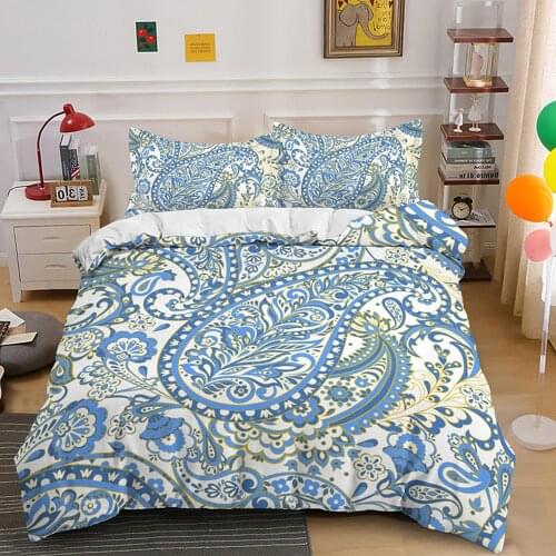 Bohemia Leaf Bedding Set Comforter Fashion Modern 3D Print Luxury Duvet Cover Set Home Decor Textile Queen King Single Size