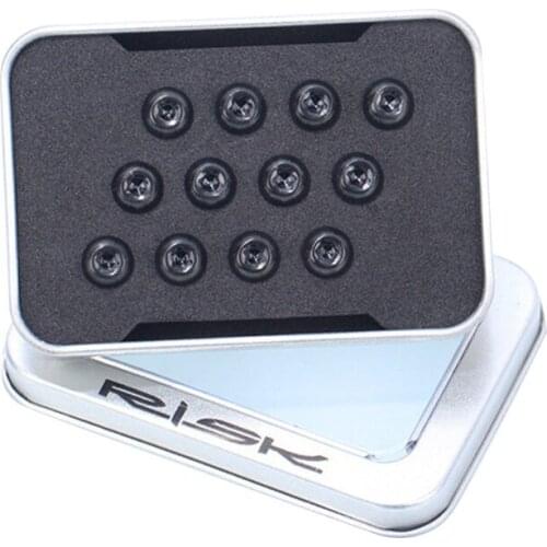 RISK 12pcs M5x10mm T25 Ti Disc Brake Rotor Bolts for MTB Bicycle Road bike Titanium Torx Rotor Screw for Avid Sram Ultralight