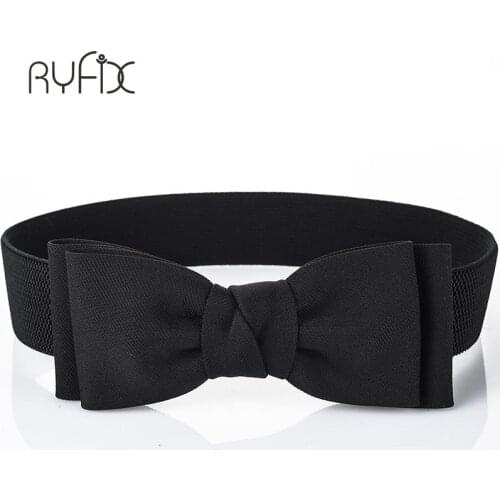 Fashion Women Elegant PU Leather Wrap Bowknot Bind Wide Elastic Waistband Corset Cinch Belts All-match Wide Female Belt BL280