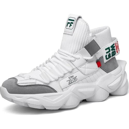 Winter outdoor fashion sports basketball running casual mens casual sports shoes autumn thick-soled high-top mens shoes