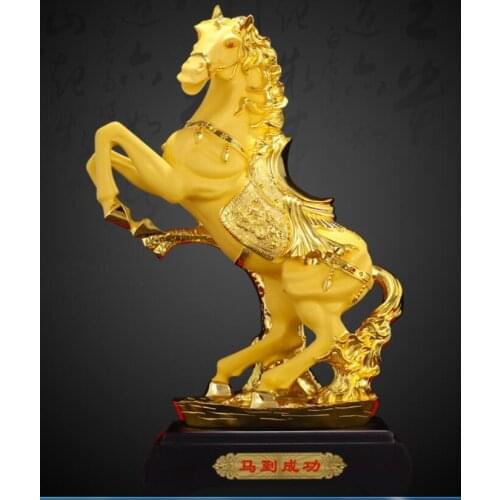 Sand gold resin handicraft wholesale recruitment, success in furnishing the tabletop decorations of the zodiac horse Office