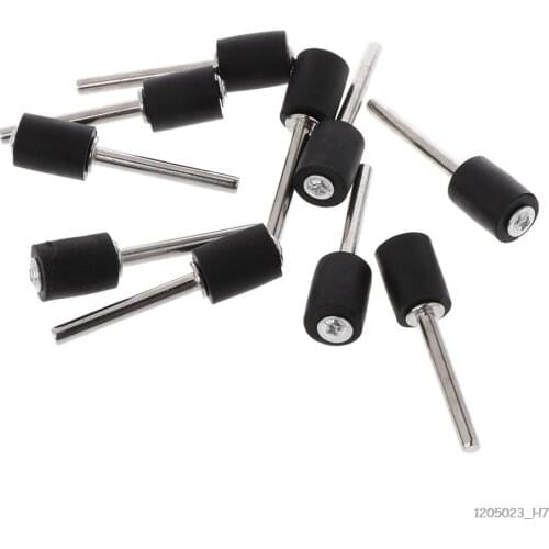 10Pcs Drum Rubber Mandrels 1/8" Shank For Sanding Sleeve Rotary Tool Abrasive Tools
