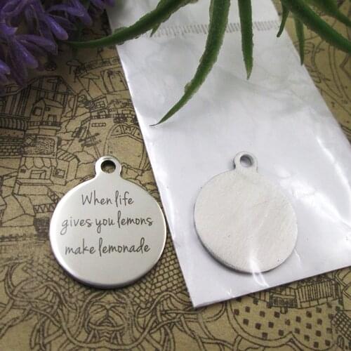 10pcs--"When Life Gives You Lemons Make Lemonade"stainless steel charms 5 styles for choosing DIY Charms for necklace bracelets