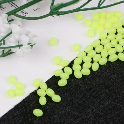 100Pcs Oval Luminous Fishing Lures Fishing Beads Sea Hard Floating Float Tackles U7EF