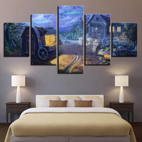 5 pcs diamond painting Vintage home decor mosaic diamond embroidery villages full drill square round diamond art
