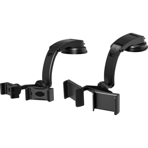 Car Phone Mount Folding Suction Cup Double Clips Car Phone Mount Dashboard Anti-slip 360-degree Degree GPS Navigation Bracket