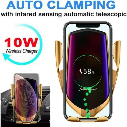 New Hot Automatic Clamping 10W Wireless Charger Car Phone Holder Infrared Sensor Qi GPS Air Vent Mount Mobile Phone Car Holder
