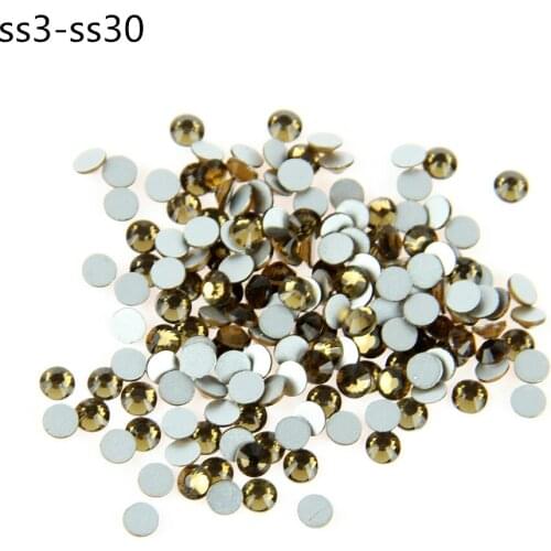 Super Deal Shiny 288/1440PCS SS3 to SS30 Non Hotfix Rhinestone Lt Colorado Topaz 3D Nail Art Decorations Flatback Rhinestones