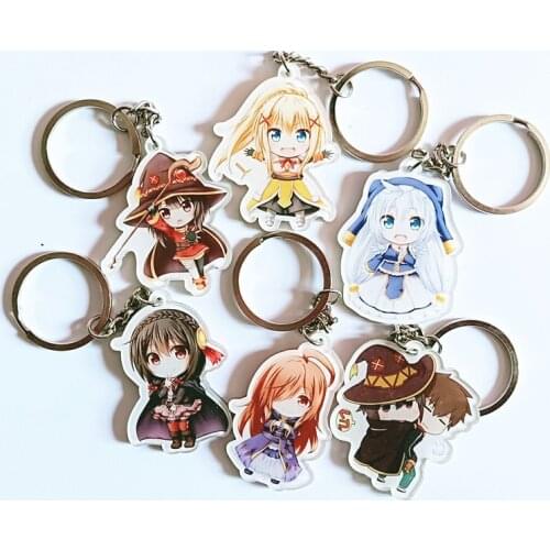 Anime Keychain kono subarashii sekai ni shukufuku wo Akua konosuba llaveros para mujer