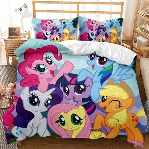 3D Unicorn Kids Quilt Cover Star Eyelash Lover Print Girl Bed Cover Pillowcase Animals Bedspread 2/3 Piece Unicorn Bedding Set