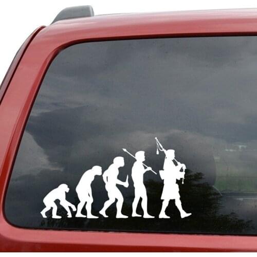 Evolution Scottish Bagpiper Vinyl Decal Decor Sticker 15cm