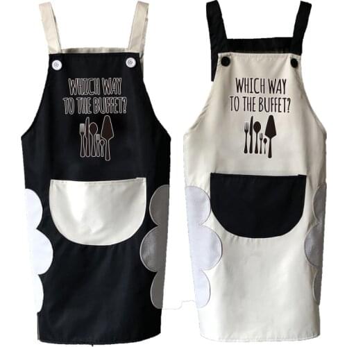 Apron with hand wipe towel household waterproof oil-proof female fashion kitchen cooking apron adult sleevesless overall