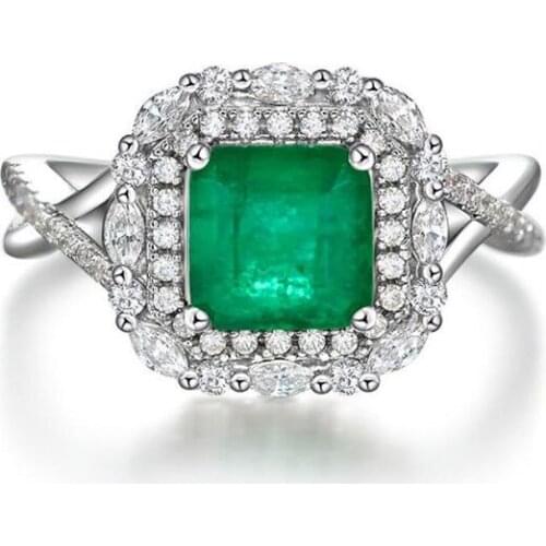 Ins Hot 925 Sterling Silver Ring High End Diamond Emerald Cut 5A Zircon Rings For Women Shining Wedding Engagement Fine Jewelry