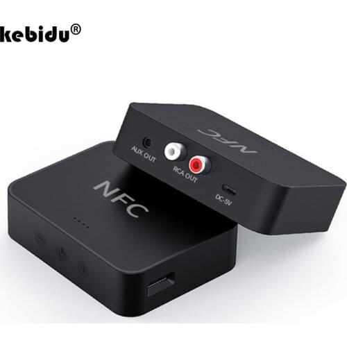 Kebidu NFC Wireless Bluetooth Receiver 3.5mm Jack AUX Wireless Adapter for Car Speaker RCA Bluetooth 5.0 Audio Stereo Receiver