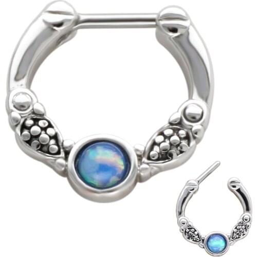 JHJT MUSI Nose Piercing Ring 16G Charms Indian Septum Clicker Nose Rings Piercing Body Jewelry Ear Hoops Helix Piercing Gift