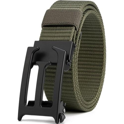 Flying Art 3.4CM Automatic Buckle Military Nylon Belt Quick Release Metal Tactical Charm Mens Luxury Belt