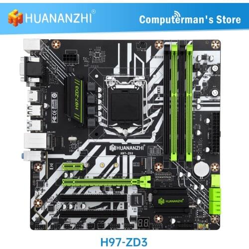 HUANANZHI H97 ZD3 Motherboard Intel XEON LGA 1150 i3 i5 i7 All Series CPU DDR3 NON-ECC memory USB SATA VGA HDMI DVI NVME NGFF