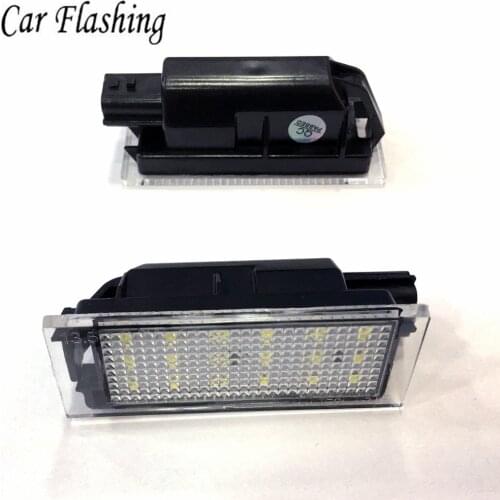 Car flashing 2Pcs Car LED Number License Plate Light SMD3528 For Renault Clio Laguna 2 Megane 3 Twingo Master Vel Satis
