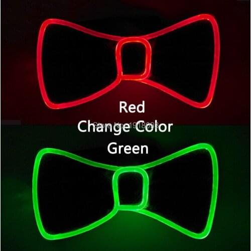 Change 2 Colors Flashing LED Bow Tie Luminous Bowtie For Glow Party Decoration DJ Bar Club Costume Novelty Party Dress Decor