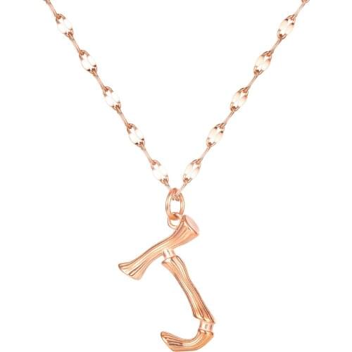 Fashion Rose Gold Letter J Pendant Necklaces For Women Choker Stainless Steel Neck Chain Jewelry Accessories Necklace Wholesale