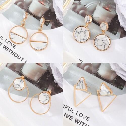 Fashion Gold Acrylic Drop Earrings For Women 2021 New Vintage Round Heart Geometric Dangle Earring Statement Jewelry