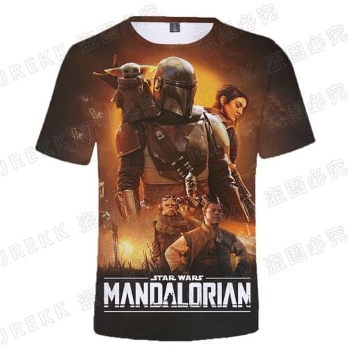 3D Print Men T-shirt Summer Casual Women Tops Star wars The Mandalorian Boba Fett Baby Yoda Boy Girl Kids Tee Shirt