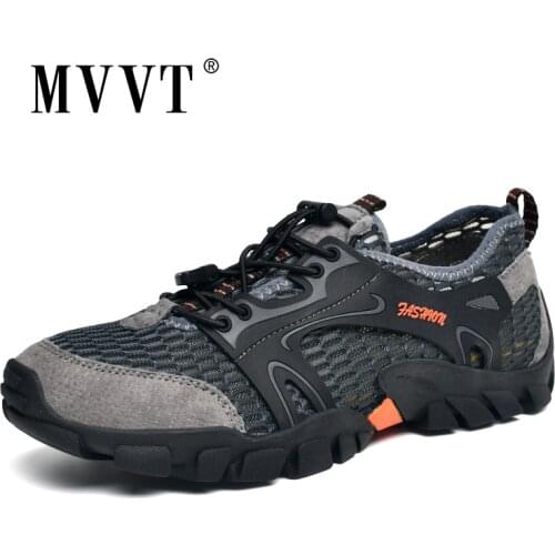 Genuine Leather Men Hiking Shoes Quik-dry Outdoor Sneakers Men Summer Breathable Sport Shoes For Climbing