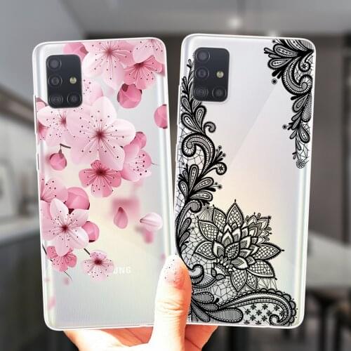 For Samsung A52 A72 A51 A71 A50 A70 A12 A02 A42 A32 A31 A21S A41 A11 A30 A20 Case Sexy Floral Peony Flower Soft Silicone Cover