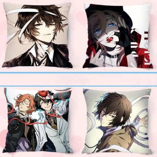 Stuffed Bungou Stray Dogs Dazai Osamu Pillow Nakahara Chuuya Edogawa Ranpo Nakajima Atsushi Figure 45cm Cotton Cushion Gift Toys
