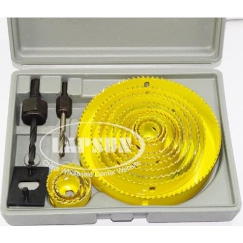 16 in 1 Hole Saw Drill Bit Cutter Set Holesaw Kit For Aluminum Sheet Plastic Wood (F22-16) 3/4" 7/8" 1" 1-1/4" 2" 3" 4" 5"