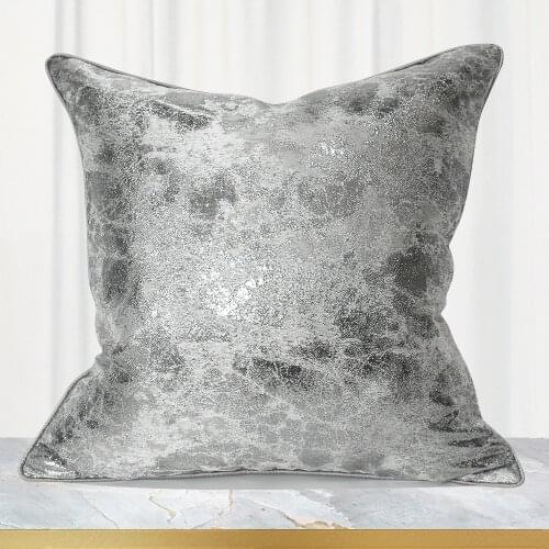 Luxury Cushion Cover Abstract Silver Gray Pillowcase 45x45 50x50 Throw Pillow Cover For Sofa Hotel Livingroom Home Decoration